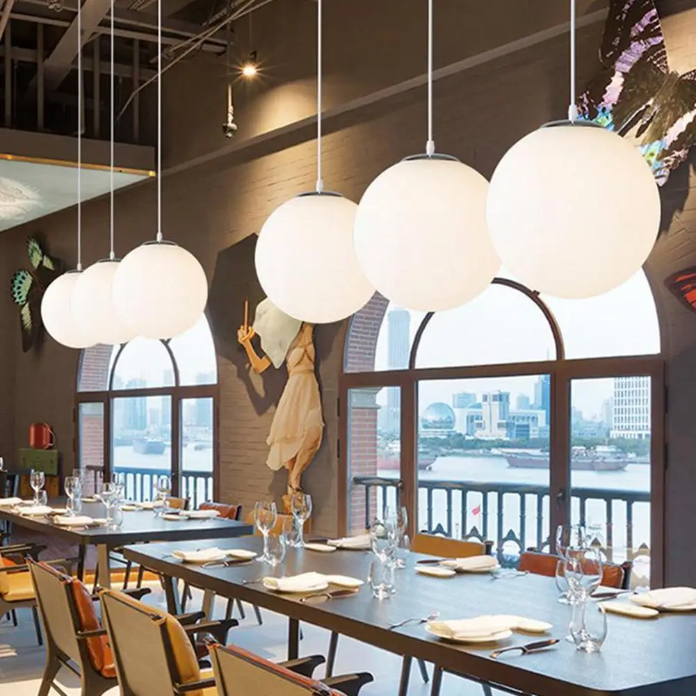 

White Glass Lamp Shade, Milky Globe Lampshades Fitting Lamp D15cm Round Light Cover D10cm D12cm C5p6