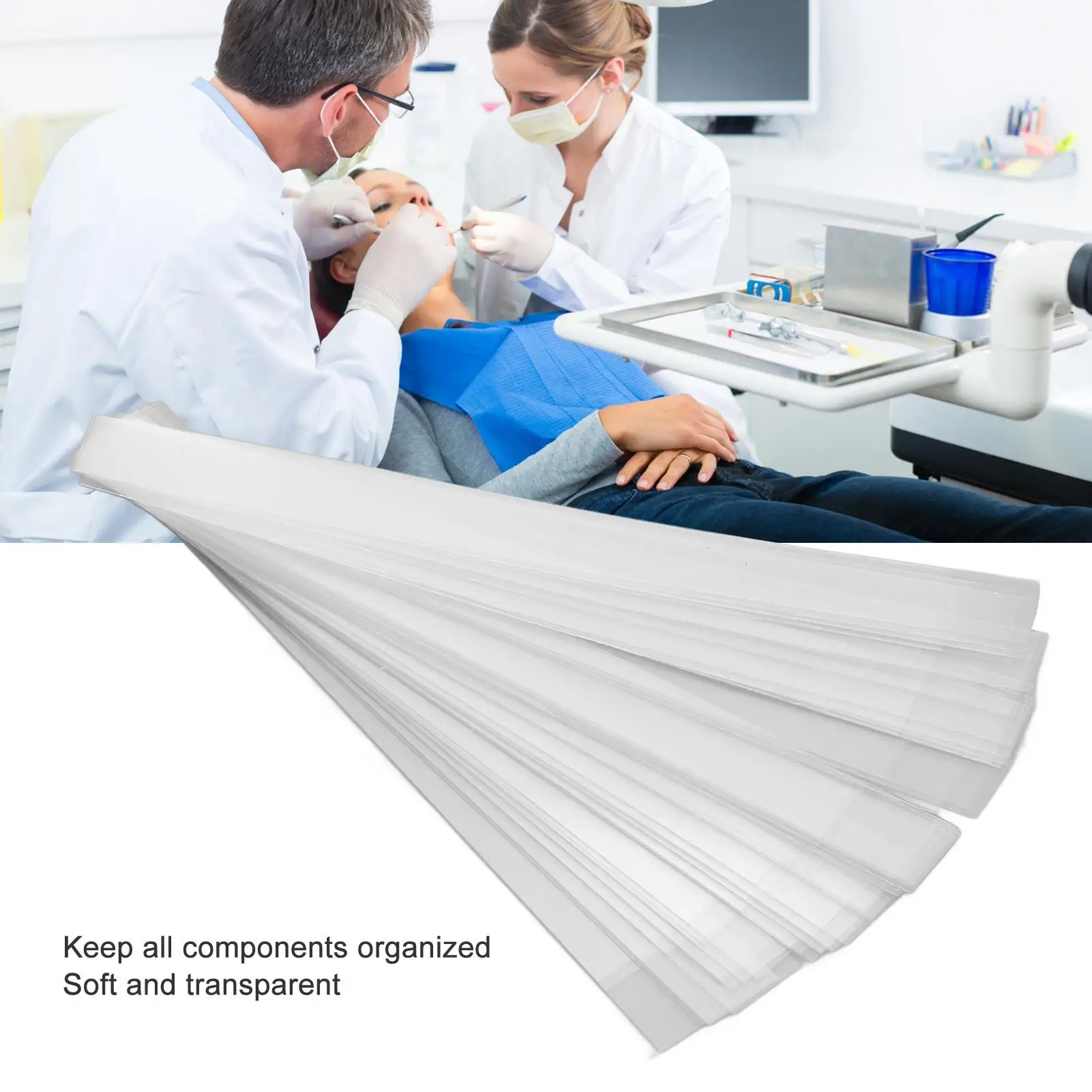 100 шт. прозрачные полоски для стоматологической матрицы - эластичная полиэфирная