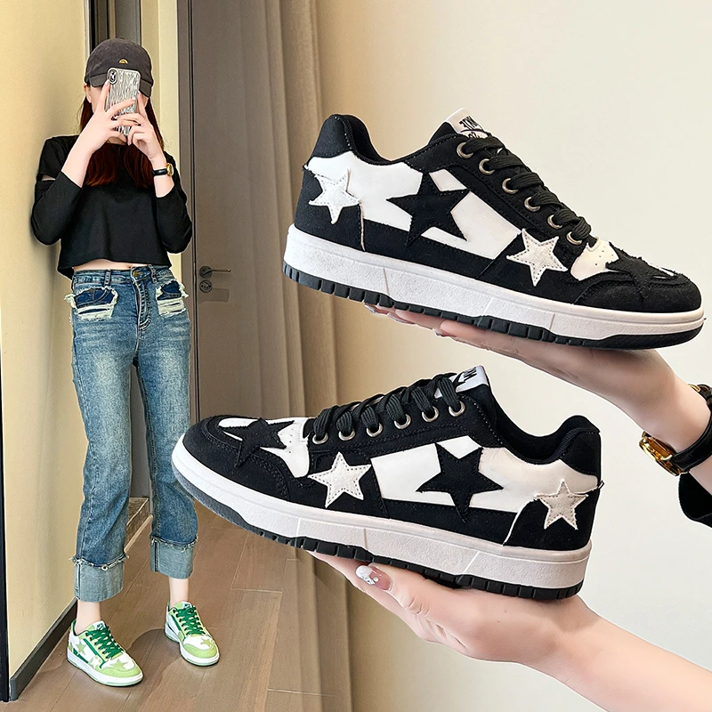 Sneakers Women Denim Skateboard Shoes Brand Design Thick Sole Star Sneakers Ladies Fashion Sport Tennis Zapatos De Mujer