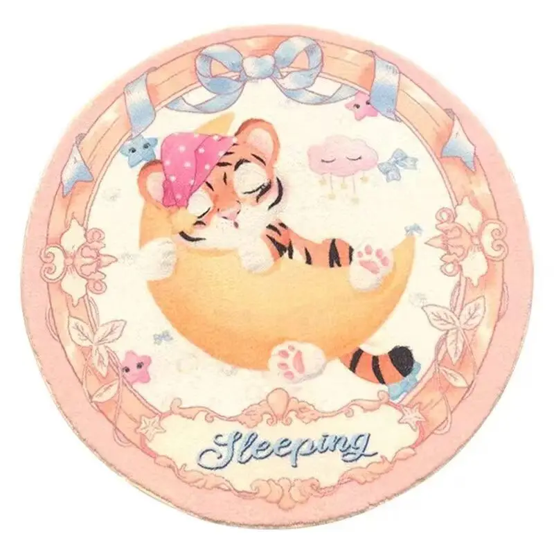 

Girly Mermaid Round Carpet Floor Mat Living Room Round Carpet Children's Room Decor Cute Rug Custom Doormat Polyester Carpets