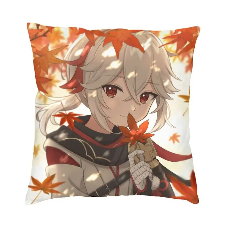 

Чехол для подушки Genshin Impact Fall Kazuha, чехол для дивана в стиле аниме, современный чехол для подушки, квадратная искусственная подушка, украшение для дома