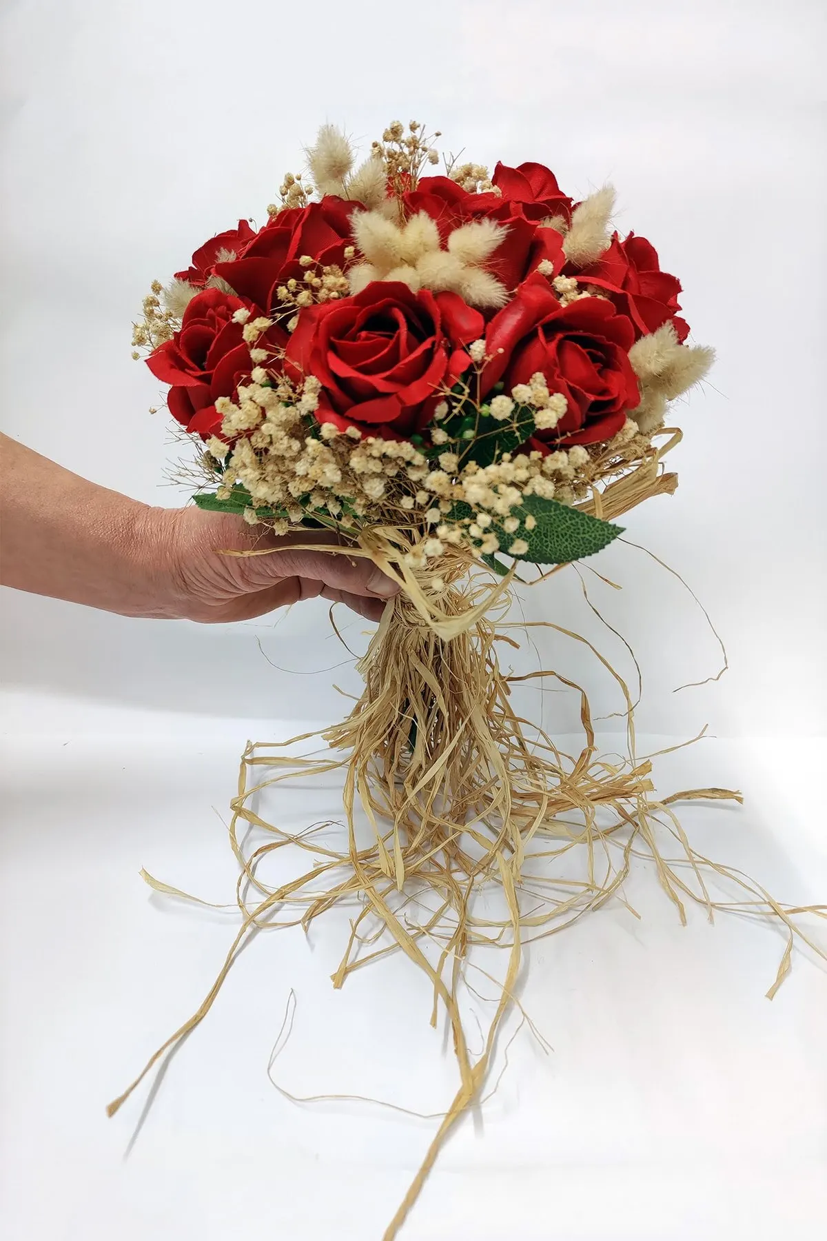 

Bridal Accessories Artificial Red Rose Bride Bouquet Bride Flower And Groom boutononnwedding For Bride And Bride