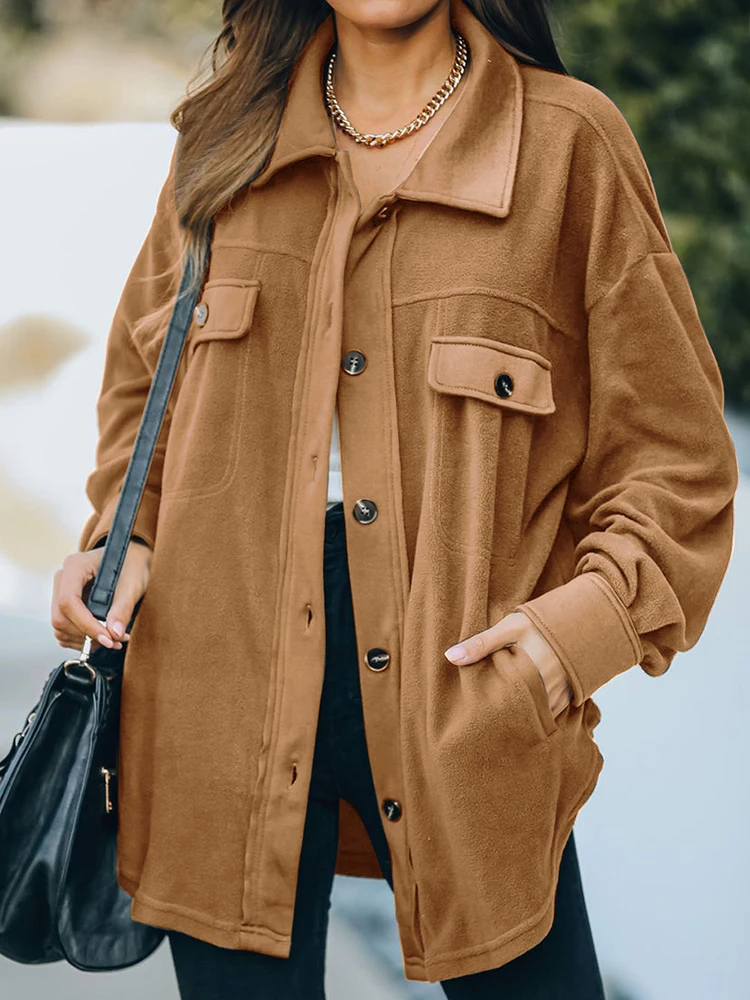 

Yitimoky Spring Jackets for Women Black Outerwear Thin Coat Oversized 2022 Loose Fashion Clothes Pocket Velvet Clothes Camel
