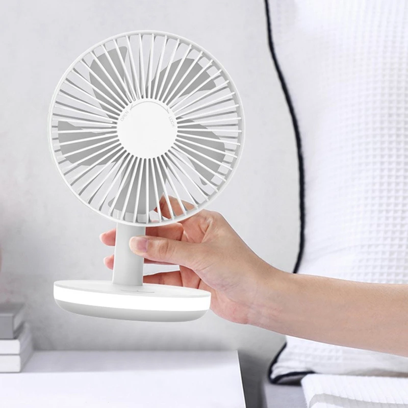 

Portable Desktop Air Cooling Fan With LED Light USB Rechargeable Table Mini Air Cooler Fan For Home Office