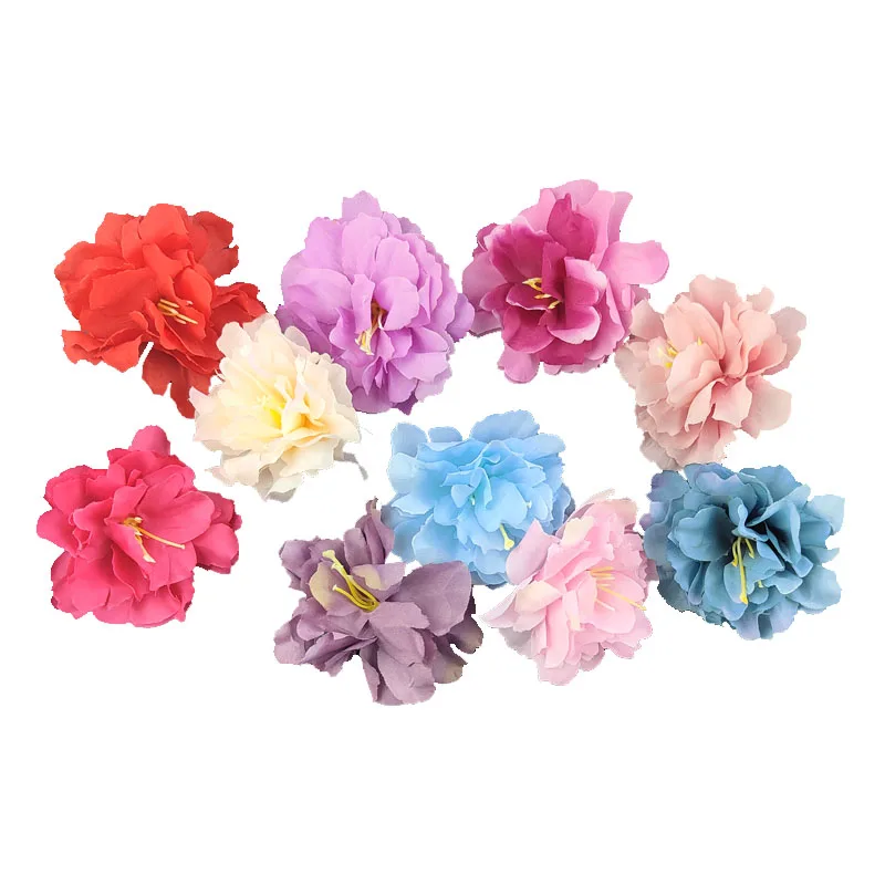 

10Pcs 8CM Silk Rose Flower Heads Artificial Flowers Wedding Party Home Decoration Wreath DIY Garden Candy Box Accessories Supply