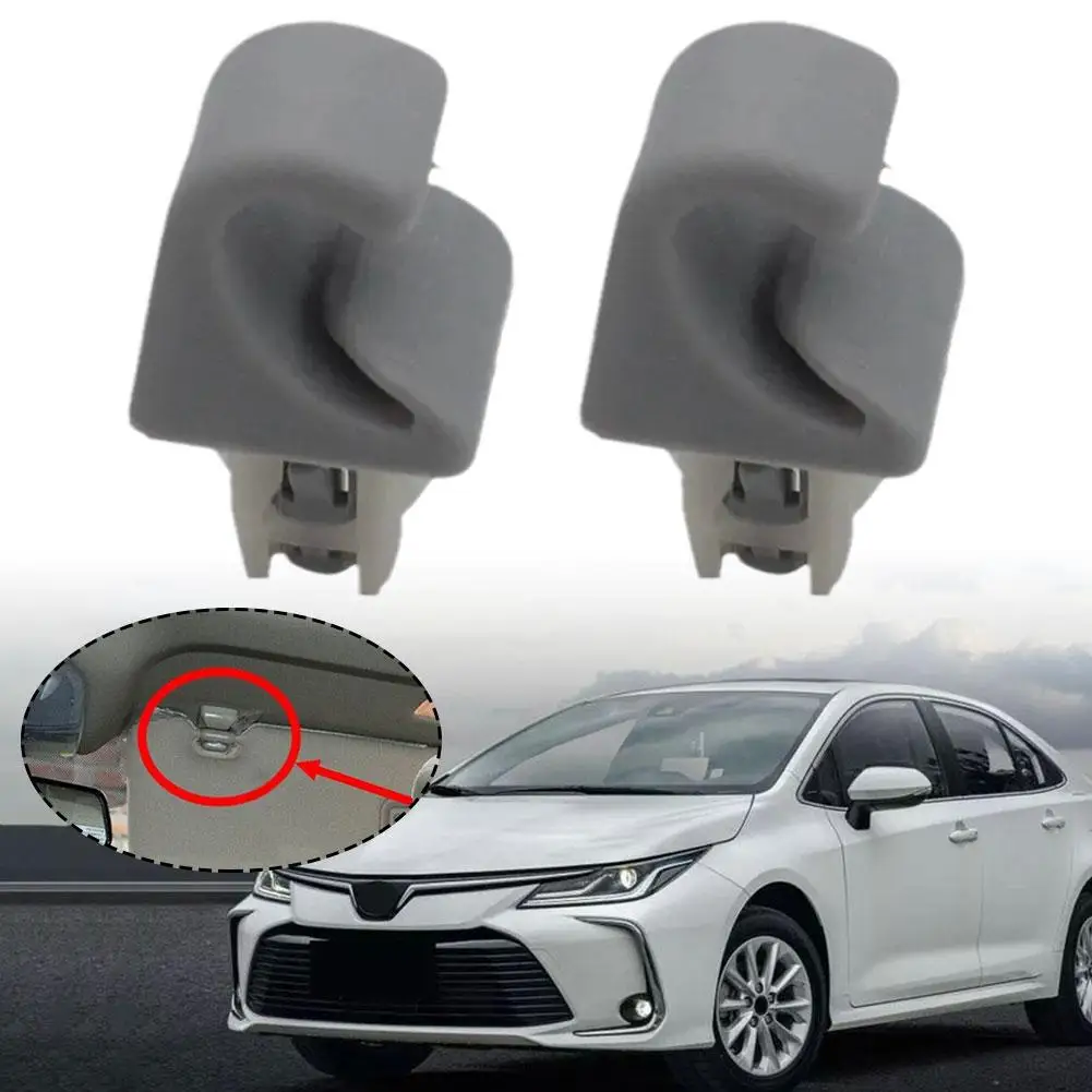 

2 PCS Auto Roof Sun Visor Buckle Clip Holder Hook Stand Without Cover For TOYOTA CAMRY COROLLA Beige/Grey 74348-06030 W5I9