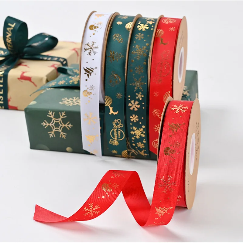 

Рождественская лента, печатные корсажные ленты для упаковки подарков, свадебное украшение, банты для волос, ткань для шитья «сделай сам», по...