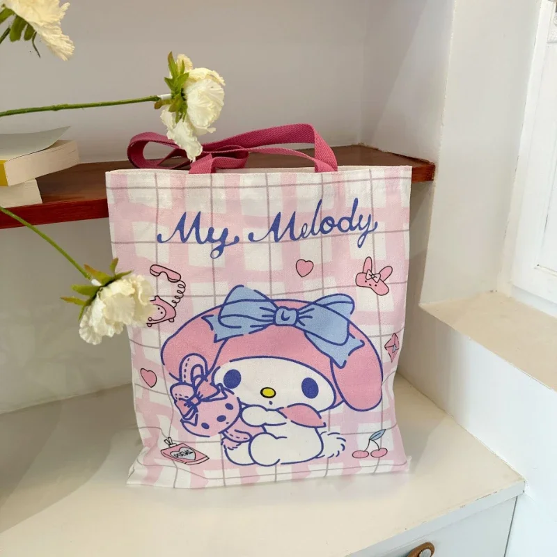 

Kawaii Sanrio Anime My Melody Kuromi Pochacco Cute Cartoon Shoulder Bag Stylish Simple Canvas Bag Cute Things for Girls
