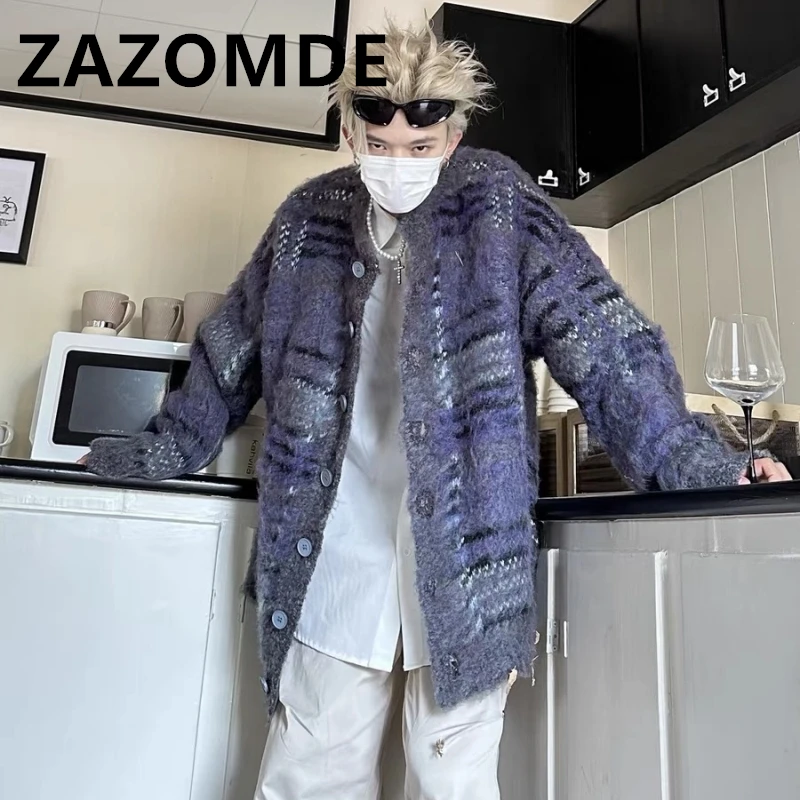 Свитер ZAZOMDE Зимний однобортный свободного кроя