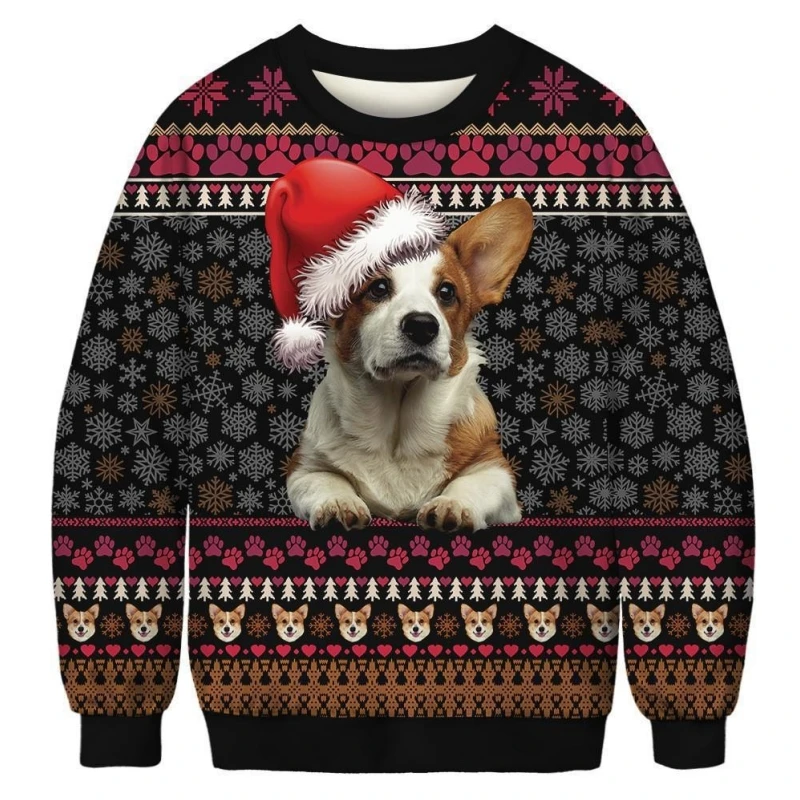 Забавный Рождественский свитшот для мужчин модная 3d футболка с графическим