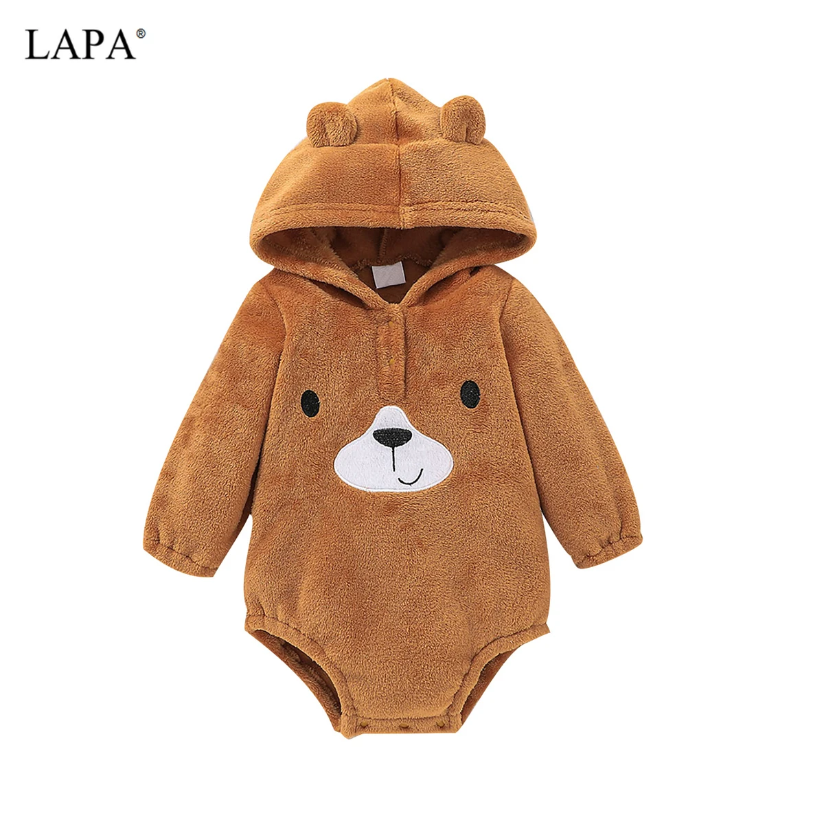 

LAPA 0 to 2 Years Baby Clothes Long Sleeve Romper One-Piece Winter Autumn 1 Piece Cute Hooded Jumpsuits 2023 Spring Clothing