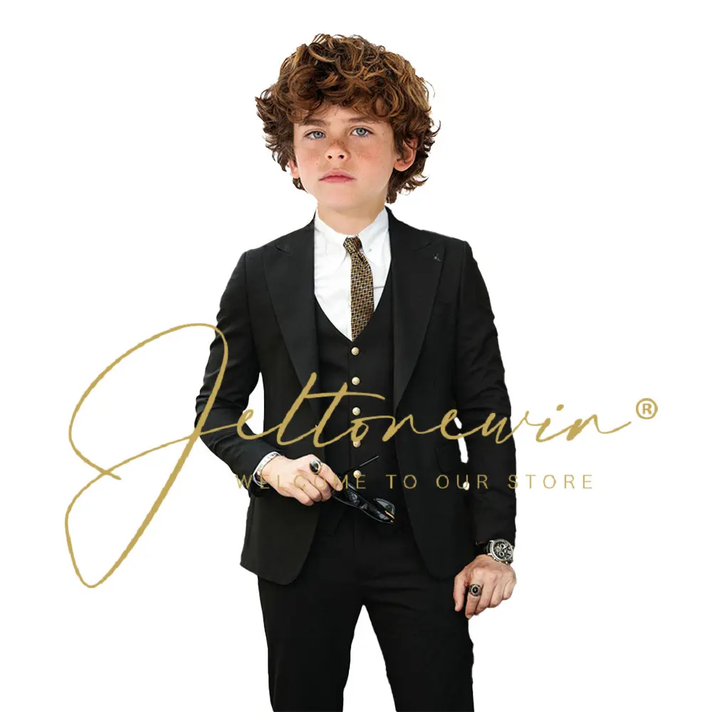 Костюм для мальчиков модная одежда свадебный смокинг комплект из 3 предметов