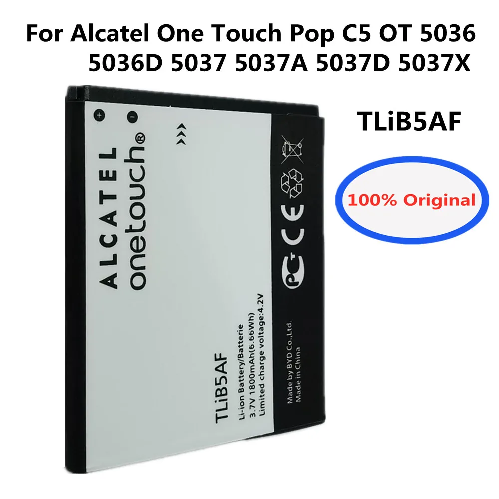 Новый высококачественный аккумулятор TLiB5AF 1800 мАч для смартфонов Alcatel One Touch Pop C5 OT 5036 5036D 5037 5037A 5037D 5037X