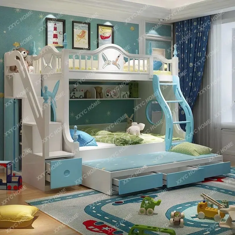 Детская кровать из массива дерева регулируемая по высоте верхняя и нижняя