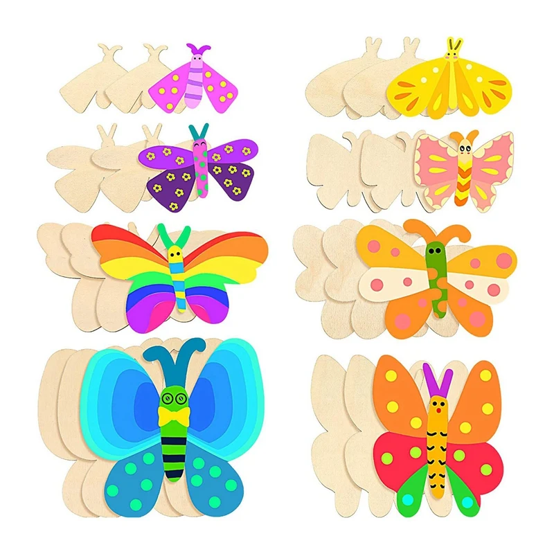 

24 PCS Blank Wooden Butterfly Unfinished Wood Butterfly Crafts For Kids Painting DIY Make Home Decoration