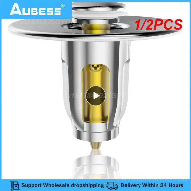 

1/2PCS Universal Brass Bathroom Sink Stopper Bullet Core Push Type Basin -Up Drain Filter Bathtub Converter Sink Drain