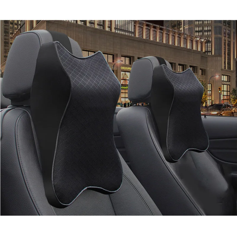 

Car Neck Pillow Headrest Adjustable Head Restraint 3D Memory Foam Auto Headrest Travel Pillow Neck Support Holder Seat Covers