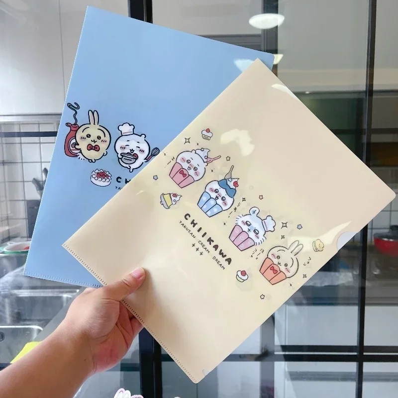 Miniso Chiikawa A4 мультяшная папка Милая L-образная Водонепроницаемая для документов из