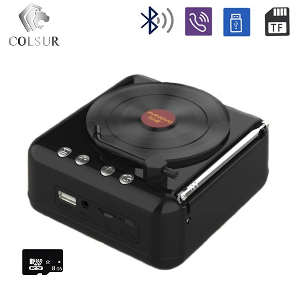 New Atomic Vinyl Record Player Bluetooth Speaker Creative Retro Audio Radio HIFI Sound Effect Super Long Standby Bluetooth Music