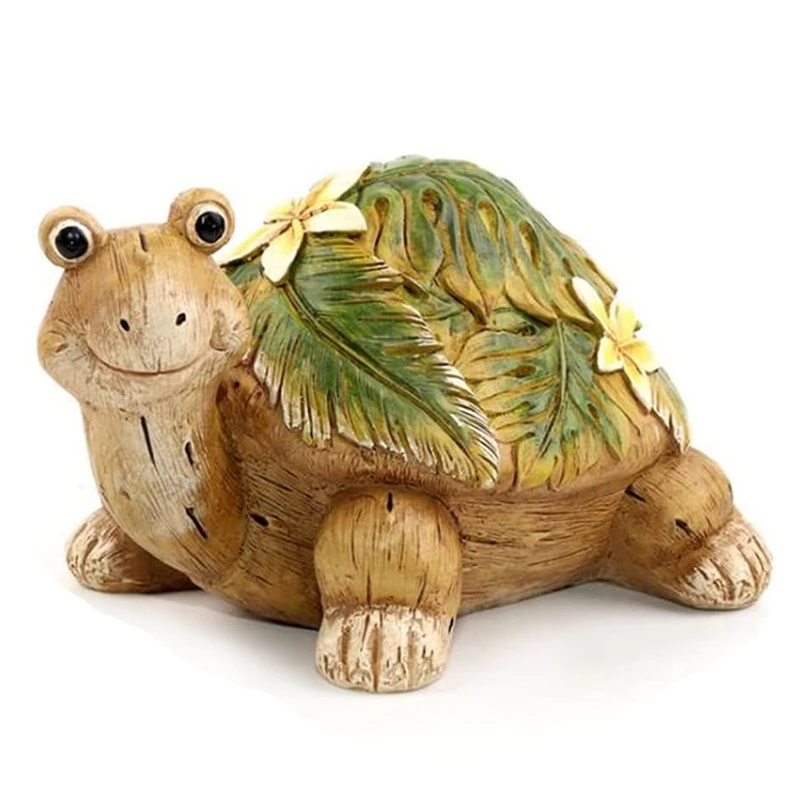 

Hot Floral Turtle Garden Statue, Outdoor Decorative Resin Statue Ornament for Patio Porch Path Ornament