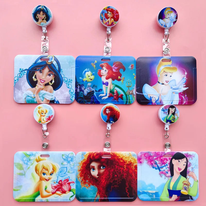 Disney Princess Cute Work Card Clip Doctor Nurse ID Name Badge Reel Holder Reels Chest Tag Accessories Factory Pass Card Clips