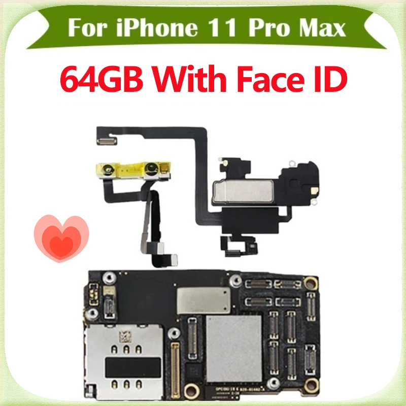 

С системой IOS для iPhone 11 Pro Max, оригинальная материнская плата с/без распознавания лица, разблокированная логическая плата, без идентификацион...