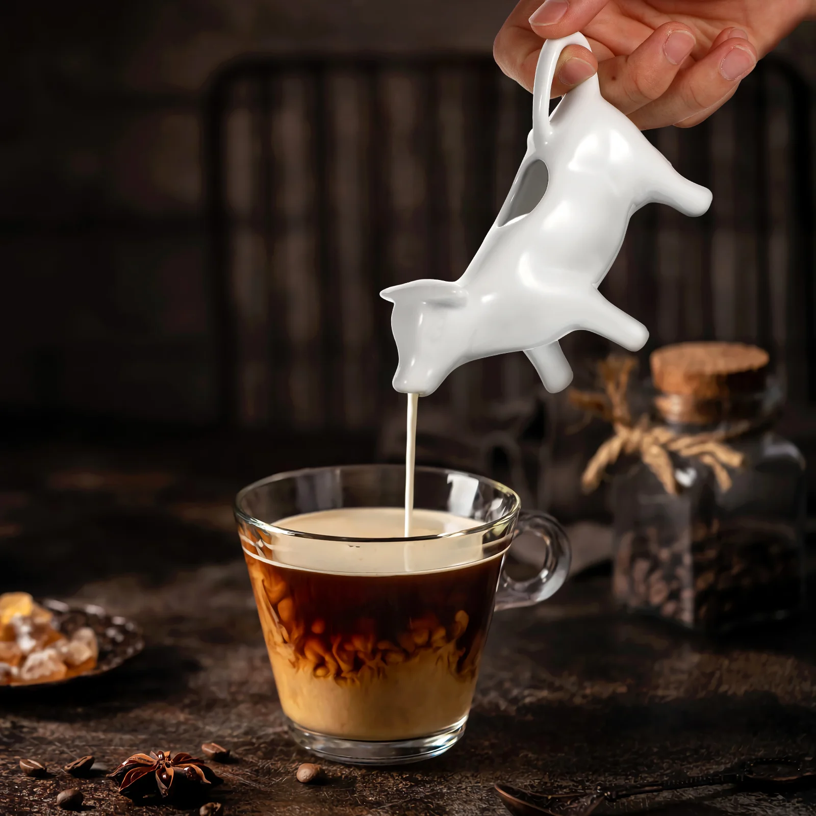 Керамический кувшин для молока диспенсер сливок кофе соуса в форме собаки