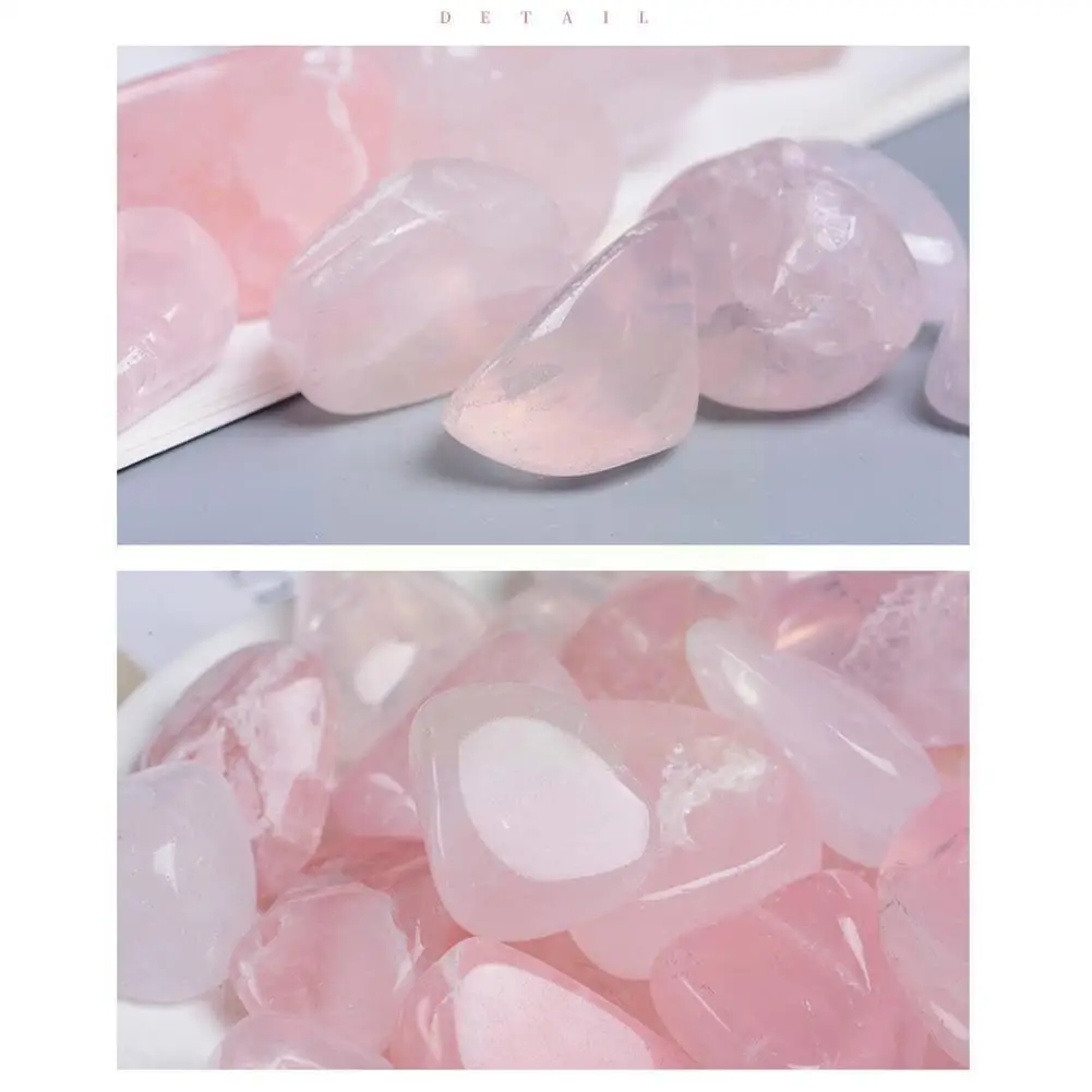 

Pink Crystal Stone Polished Rolling Ore Mineral Specimen Healing Stone For Aquarium Home Decoration DIY L9A4