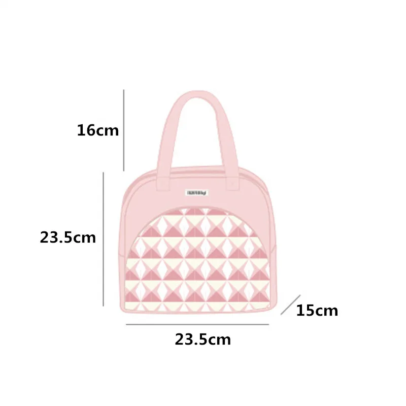 Women Geometry Pattern Lunch Pouch Thicken Waterproof Fresh Cooler insulated Bag Student Party Office Worker Bring Rice Box images - 6