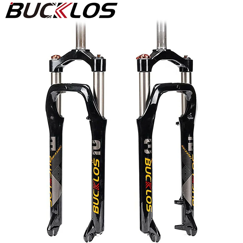 BUCKLOS 26x4.0 Fat Bike Fork Travel 100mm Preload Adjust Suspension Fork Snow/Mountain Bike Suspension Fork Cycling Accessories