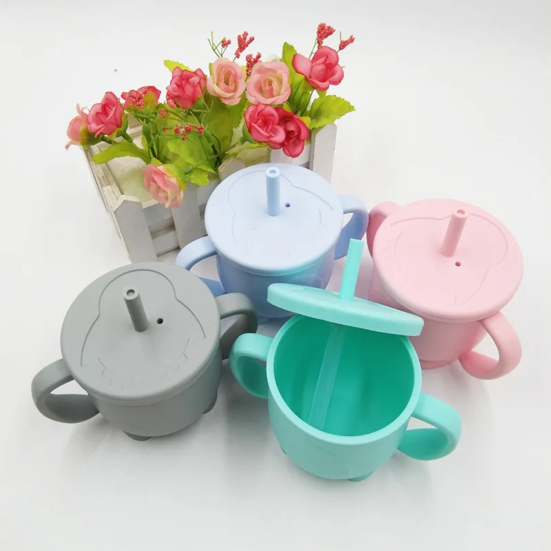 

Baby Feeding Cups Silicone Sippy Cups for Toddlers & Kids with Silicone Sippy Leakproof Cup Baby Learning Baby Cup PBA Free