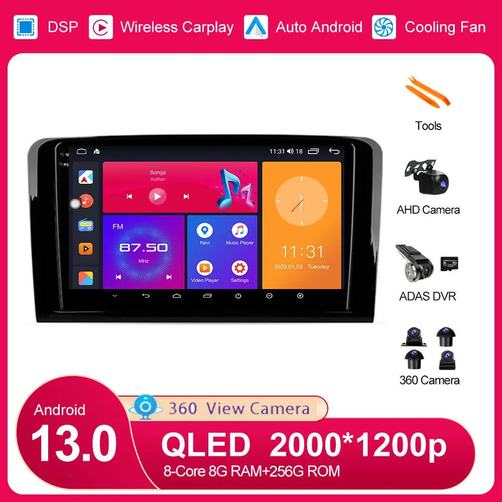 

Android 13 для Mercedes Benz CLASS ML W164 X164 ML350 ML300 GL500 ML320 ML280 GL350 Автомагнитола GPS No 2 Din 2Din DVD