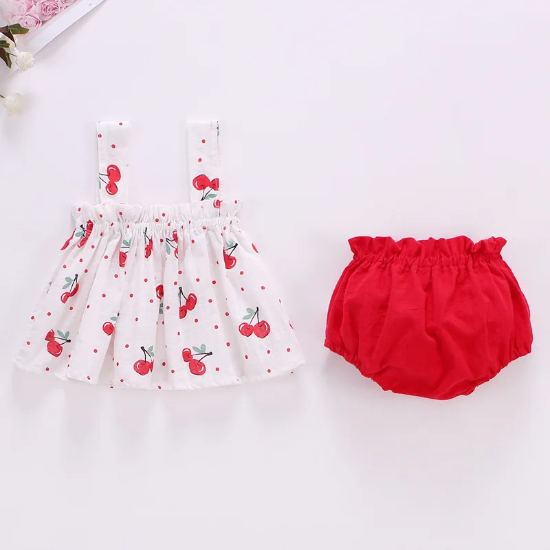 

2022 Summer baby skirt vest suit girl baby clothes 0-2 years old baby plaid skirt with shoulder straps two-piece suitfor 2-8 yrs