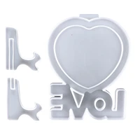 photo frame resin moulds heart picture frame silicone molds with 2 holder molds epoxy resin photos mold for personalized wedding