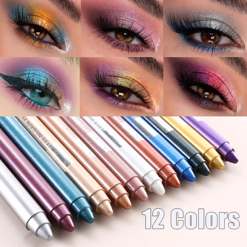 Pearlescent Eyeshadow Pen Long Lasting Waterproof Not Blooming Shiny High Gloss Silkworm Pencil Shadow Stick Cosmetic Makeup 1PC