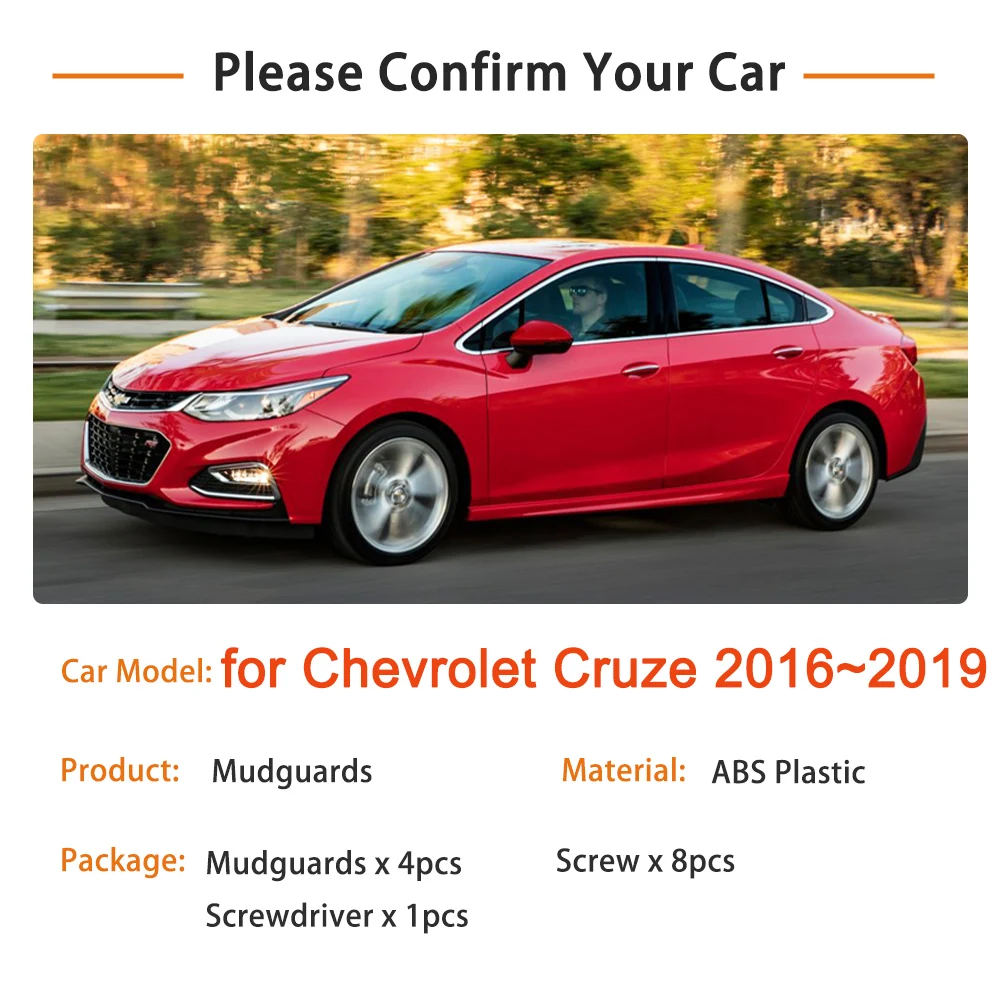 Фото Брызговики для Chevrolet Cruze J400 2016 2017 2018 2019 Holden Astra Sedan №2