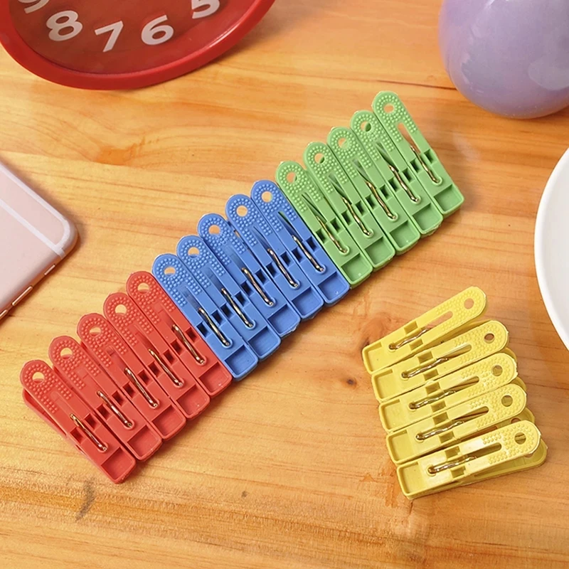 

20Pcs 4Colors Plastic Clothespins Laundry Hanging Pins Clips Household Socks Underwear Drying Rack Holder For Home Clamps Tools