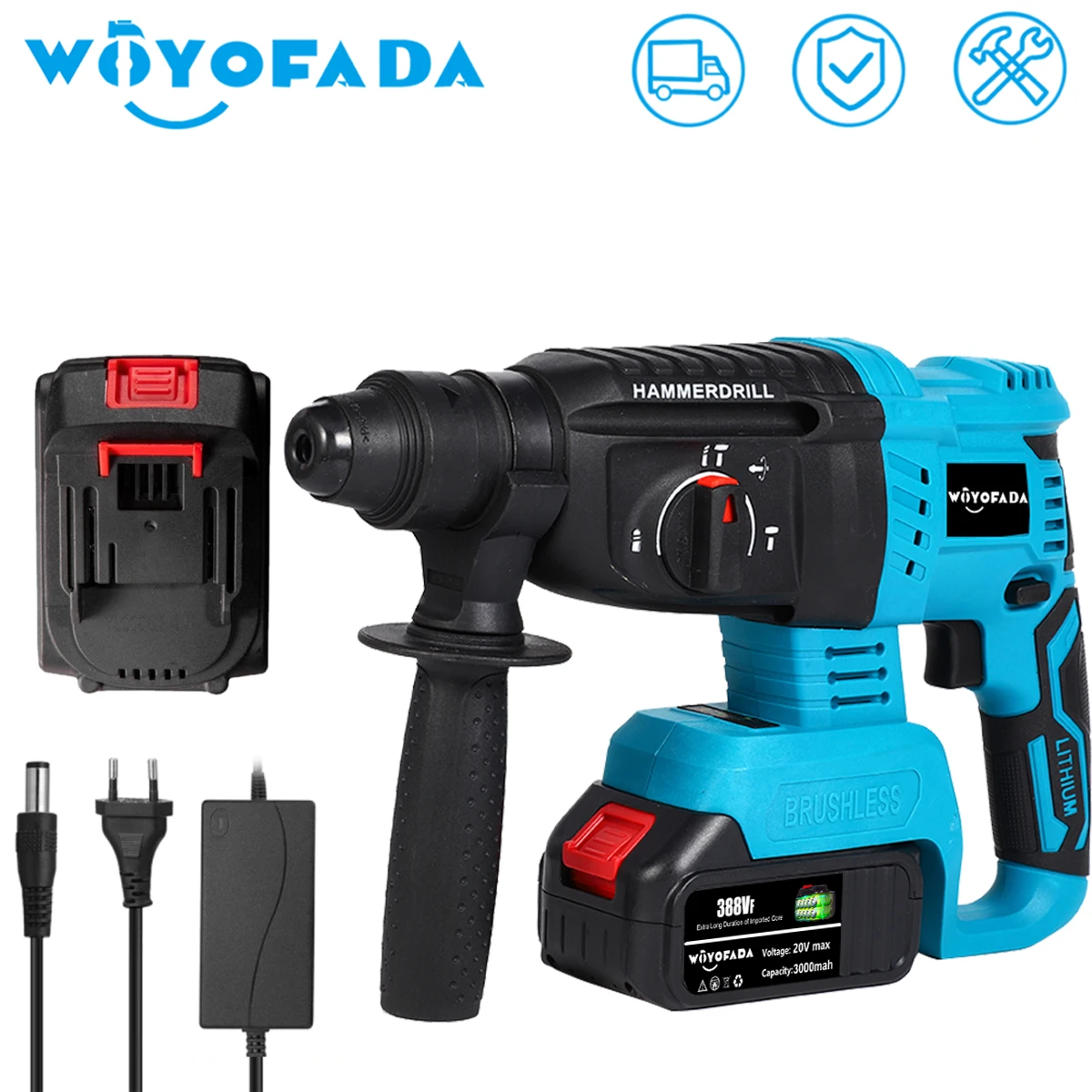 

Перезаряжаемый бесщеточный электрический молоток, электрическая Ударная дрель, многофункциональная вращающаяся электрическая отмычка для аккумулятора Makita, электроинструмент