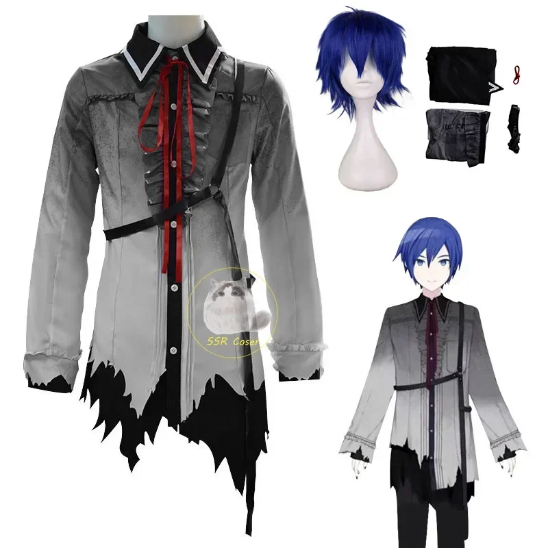 Аниме KAITO Косплей Костюм Проект Sekai Красочная сцена! Симпатичная униформа Парик