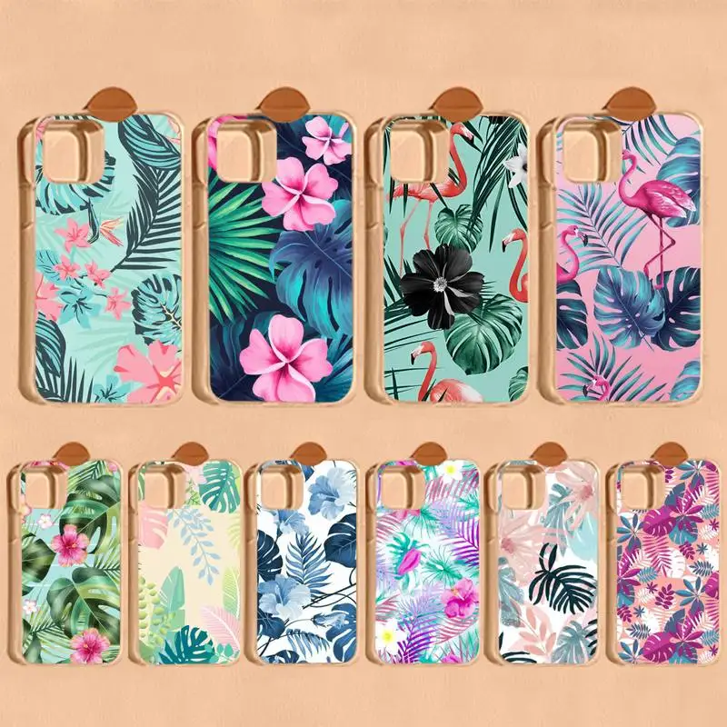 

FHNBLJ Banana Leaf Phone Case For iPhone 14 11 12 13 Mini Pro XS Max Cover 6 7 8 Plus X XR SE 2020 Funda Shell
