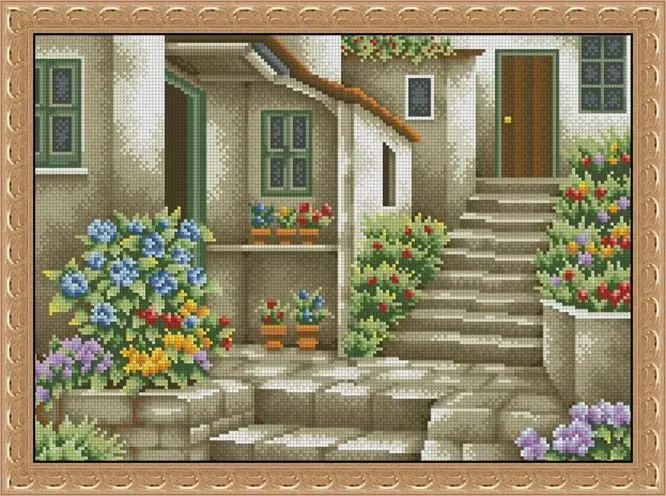 DIY Needle Work Alley 44-34 Набор для вышивки крестом 28ct 14ct 32ct Metallic aida