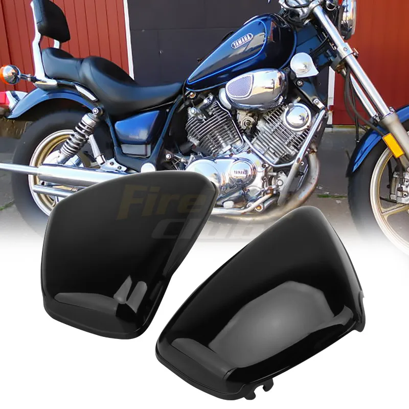 

Motorcycle Black Battery Fairing Cover Right Left Side Protector For Yamaha XV700 750 1000 1100 Virago 1984-Up Moto Parts