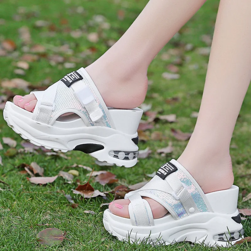 

Summer Women sandals Sexy Peep Toe Fish mouth shoes Comfort Walking Shoes Party Platform High Heels Shoes Air cushion Sandals