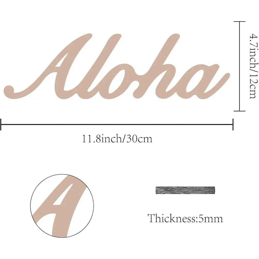 Aloha Лазерная Резка Деревянные Буквы Незавершенные Вывески Настенное Искусство
