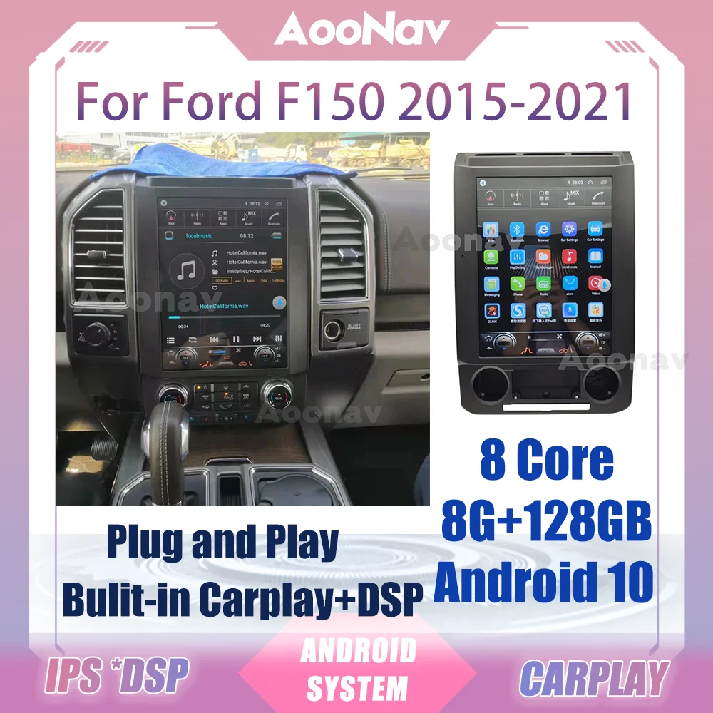 

128GB Car Stereo Radio For Ford F150 2015-2021 Android GPS Naviagtion Multimedia Player Wireless Carplay Touch Screen Head Unit