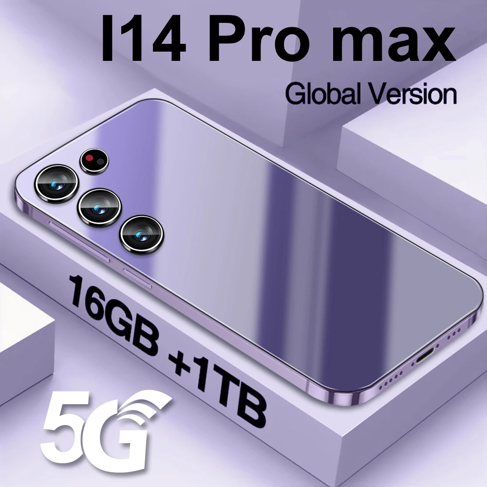

Смартфон i14 Pro max, 7,0 дюйма, 16 ГБ + 1 ТБ, две Sim-карты