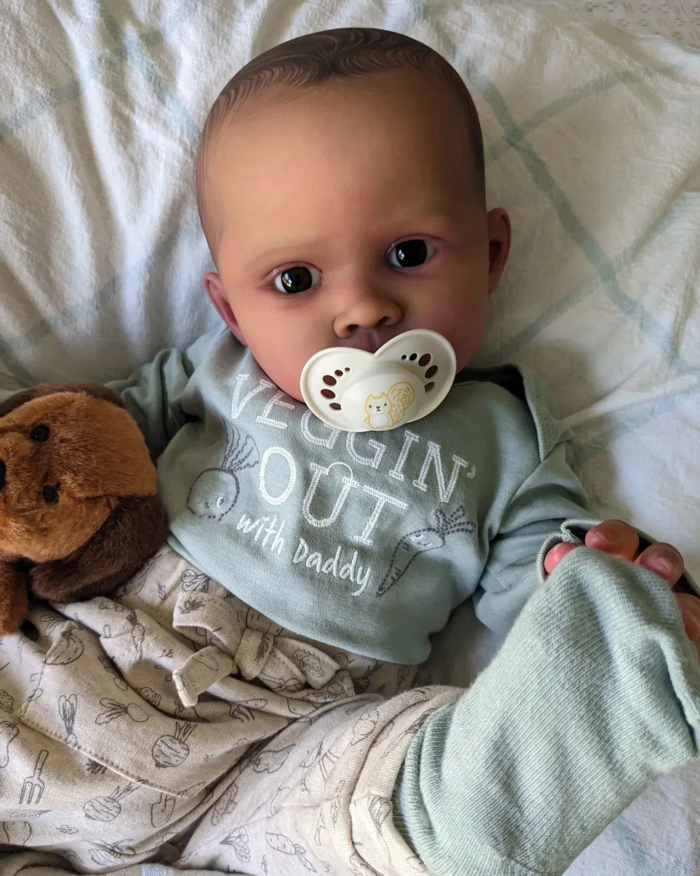 Кукла реборн NPK 20 дюймов темно-коричневая кожа Реалистичная кукла-младенец для