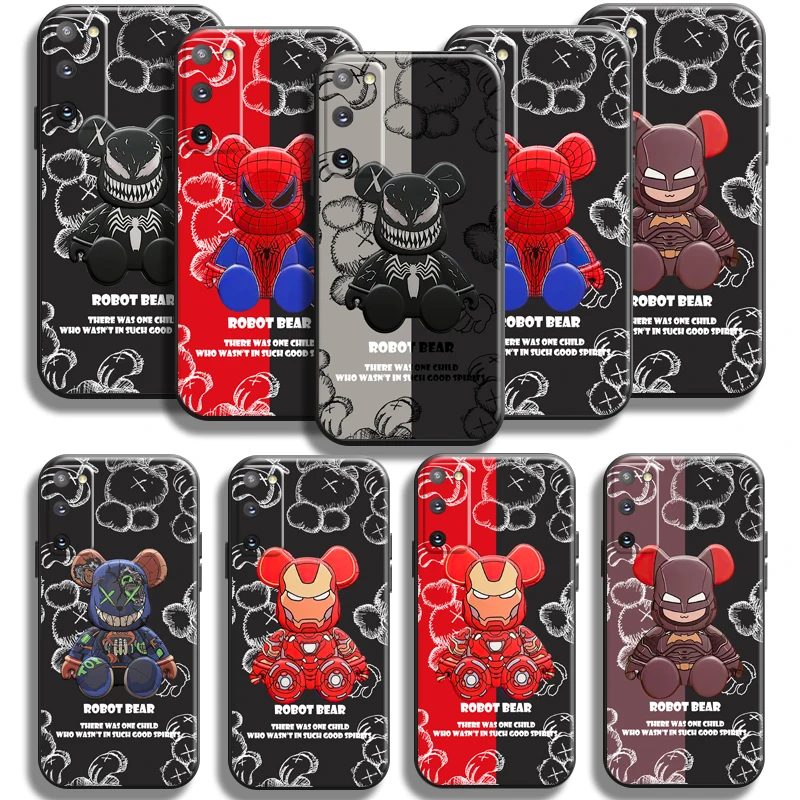 

Marvel Cute Spiderman Venom Bear Phone Case For Samsung Galaxy S10 S9 S8 Plus Lite S10E Case For Samsung S10 5G Liquid Silicon