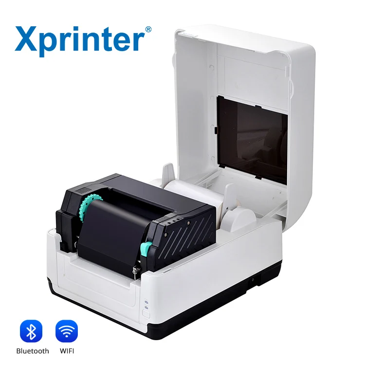 Фото Принтер этикеток Xprinter T451B с автоматическим резаком, 4 дюйма, 4x6, для прямой печати наклеек, термотрансферный, с карбоновой лентой, для самоклеящихся этикеток №3