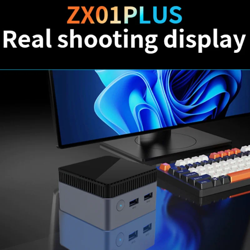 Фото Четырехъядерный процессор ZX01 PLUS Intel Twin Lake N150 Mini PC Win 11, ядровой дисплей Intel UHD, 12 ГБ DDR5, 512 ГБ SSD RJ45, 1000 М, выход TYPE-C 4K HD №5